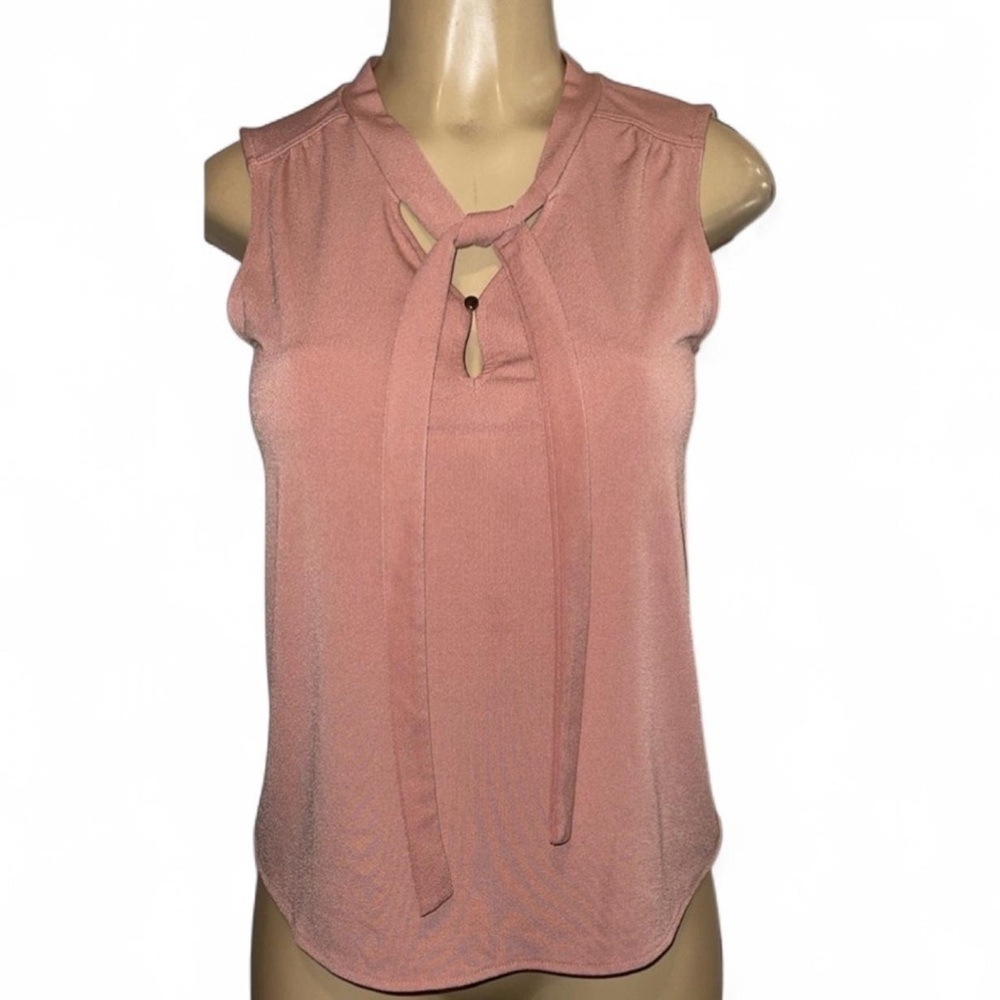 Banana Republic Women’s Tie-Neck Sleeveless Blouse Soft Pink Rose XS